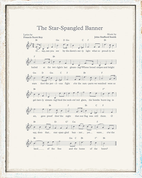 Star Spangled Banner - 16X20 Framed Sign / Plaque