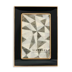 Ava Black and Gold Enamel Picture Frame - 4X6, 5X7, 8X10