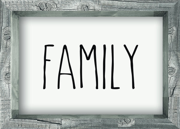 5 X 7 Box Sign Family Framed