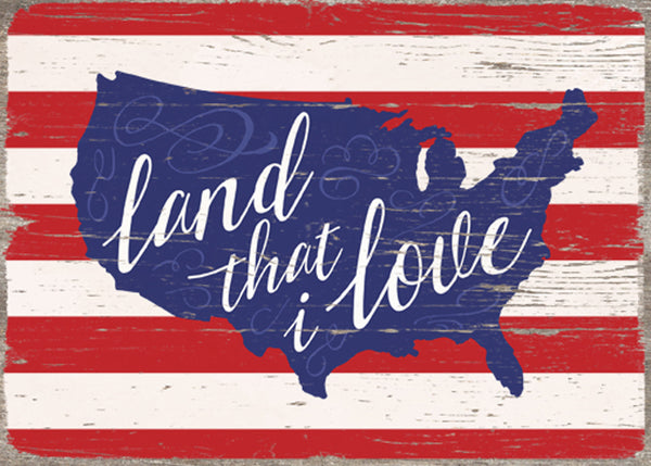 Land That I Love Map USA - 5X7 Box Sign