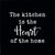 'The Kitchen Is The Heart Of The Home' - 6X6 Wooden Decorative Box Sign