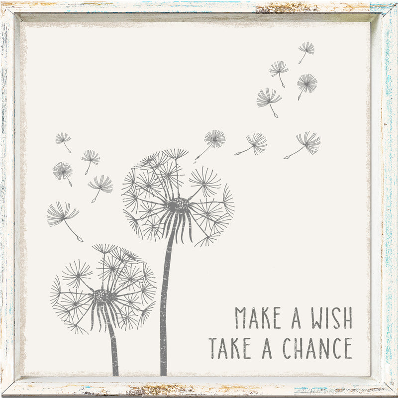 Make A Wish Take A Chance - 6X6 Framed Box Sign