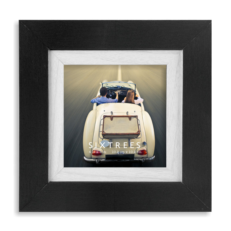 Shelby Collection Dual Colored Wood Picture Frames - 4X4, 4X6, 5X7, 8X10 / Black, White, Grey