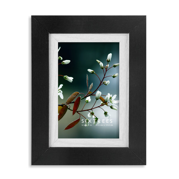 Shelby Collection Dual Colored Wood Picture Frames - 4X4, 4X6, 5X7, 8X10 / Black, White, Grey