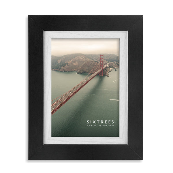 Shelby Collection Dual Colored Wood Picture Frames - 4X4, 4X6, 5X7, 8X10 / Black, White, Grey